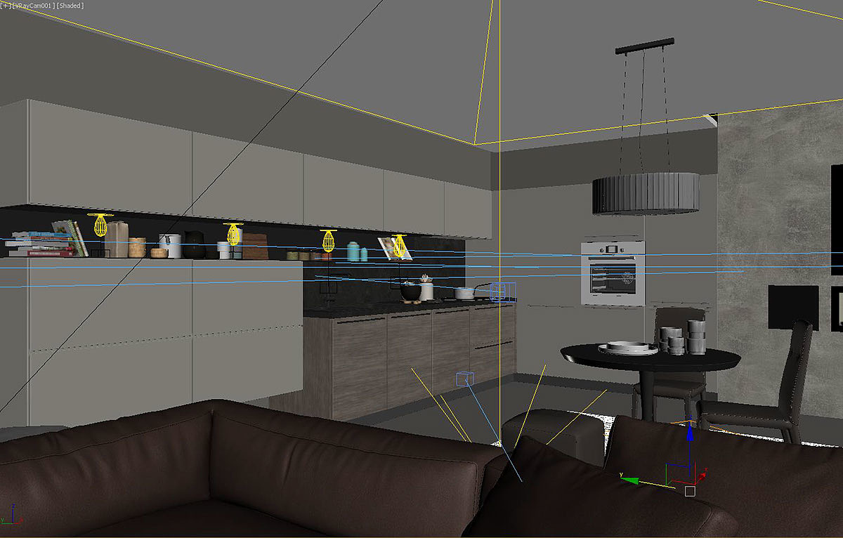 pretty，Kitchen scene，Interior design，modeling，